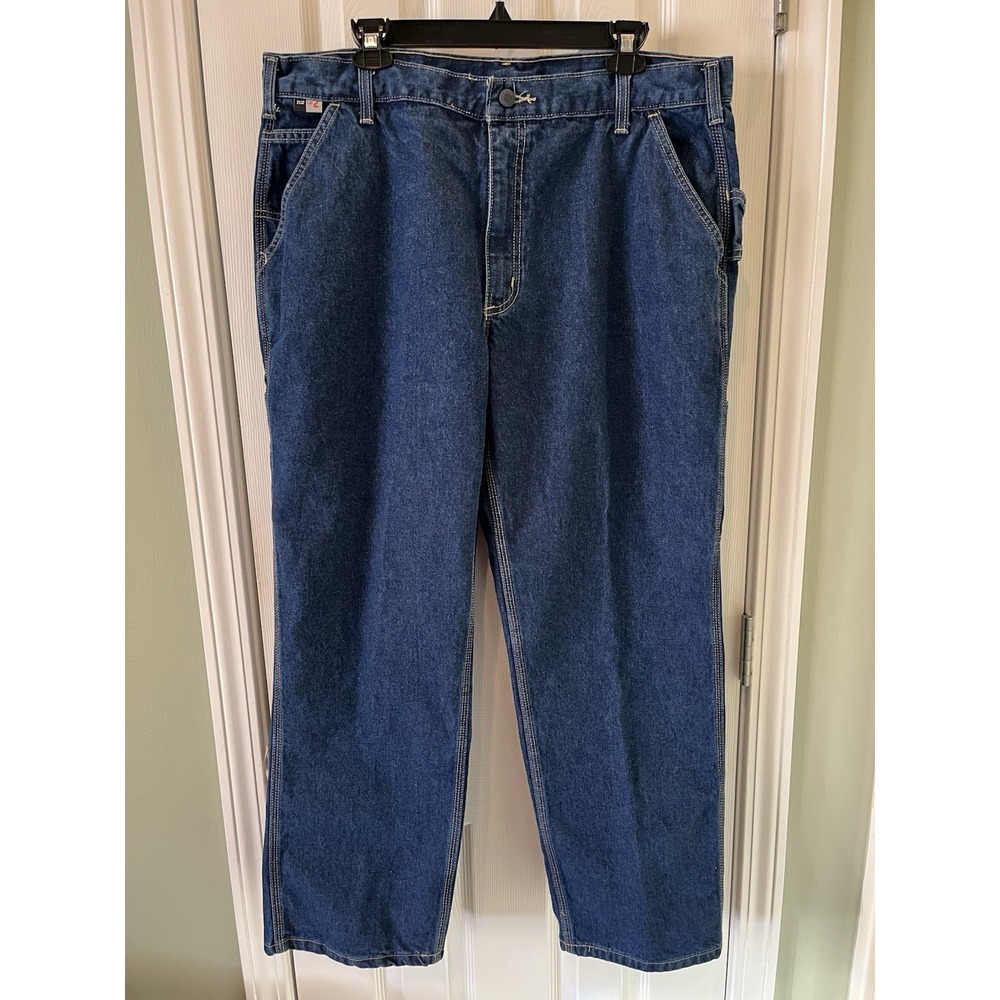 Carhartt FRB13 DNM CAT 2 Denim Dungaree Jeans Mens 38x30 Fire Resistant 2112‎